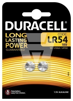 Duracell Alkaline Knopfzelle LR54 2er Blister
